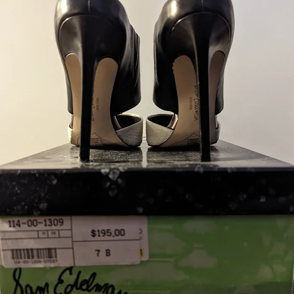 Sam Edelman black and white leather pump - Picture 4 of 5